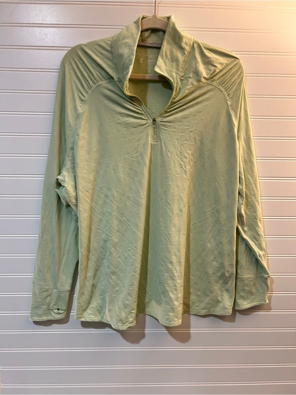 Coolibar Women’s XXL Arabella Light Green Quarter-Zip Long Sleeve Pullover